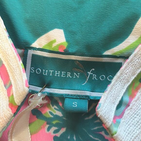 NWT Southern Frock Multi Color Floral Collared Mini Dress Size Small - Picture 2 of 4